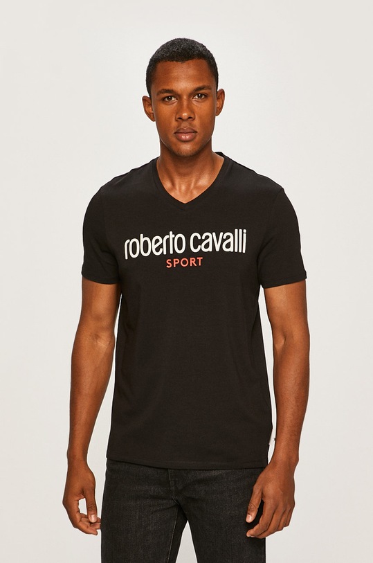 Roberto Cavalli Sport - Tricou print negru JYX20T.JV025
