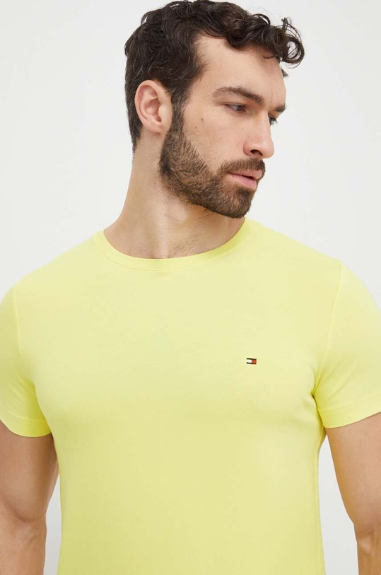 Tommy Hilfiger t-shirt z elastanem żółty MW0MW10800