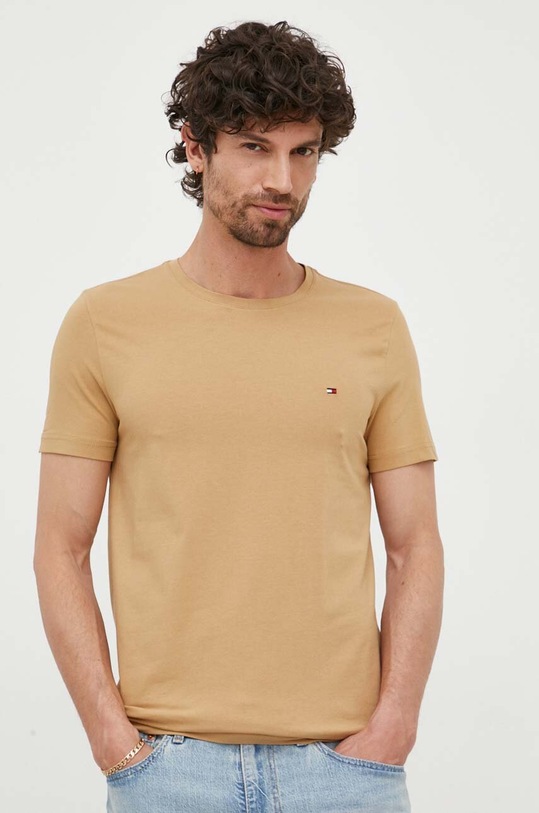 Μπλουζάκι Tommy Hilfiger μπεζ MW0MW10800