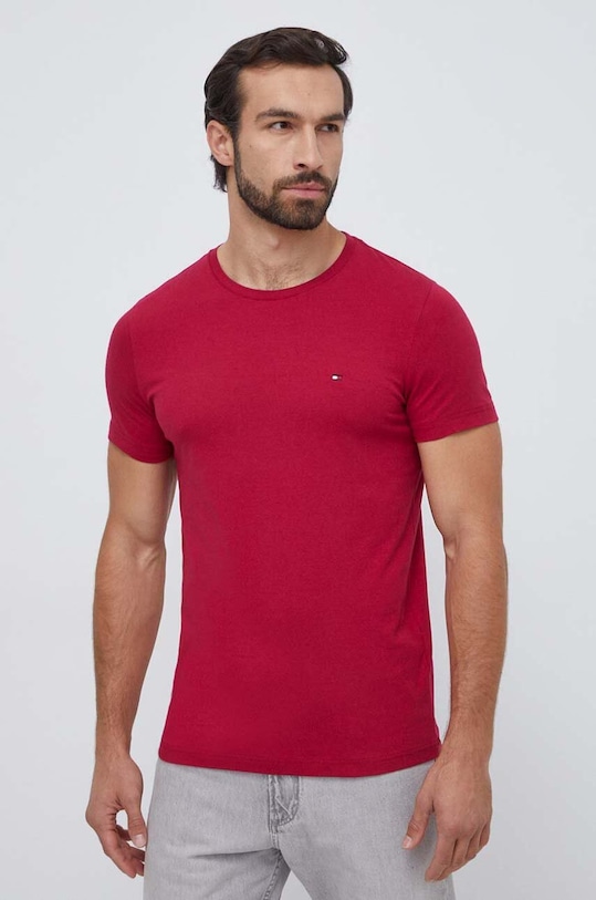 Tommy Hilfiger t-shirt MW0MW10800 bordowy SS25