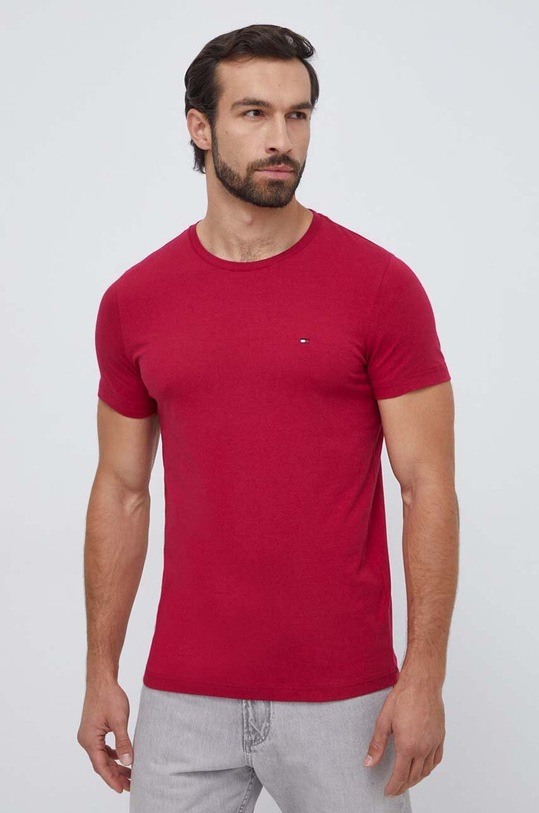 Tommy Hilfiger t-shirt MW0MW10800 bordowy AW25