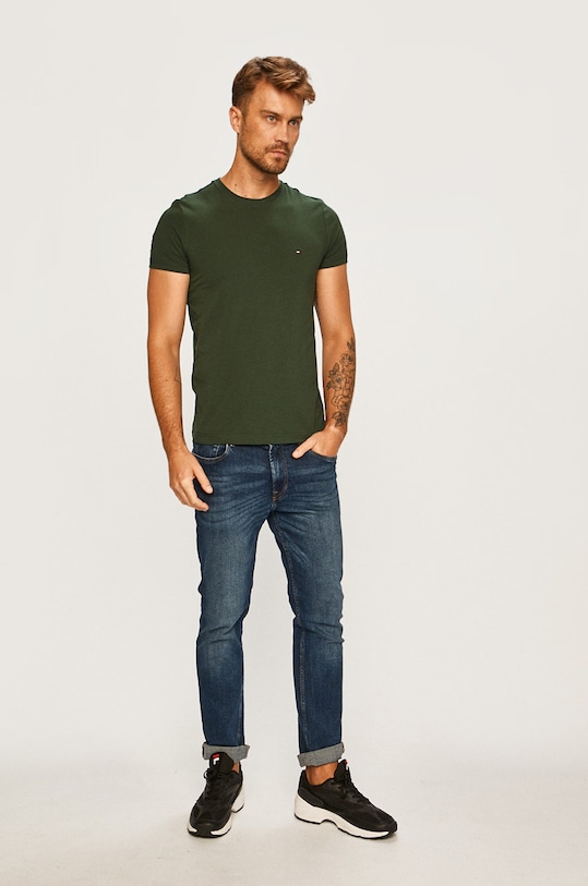 Tommy Hilfiger tricou MW0MW10800 verde SS25
