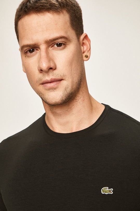 Lacoste - Pánske tričko s dlhým rukávom jednofarebný čierna TH0990