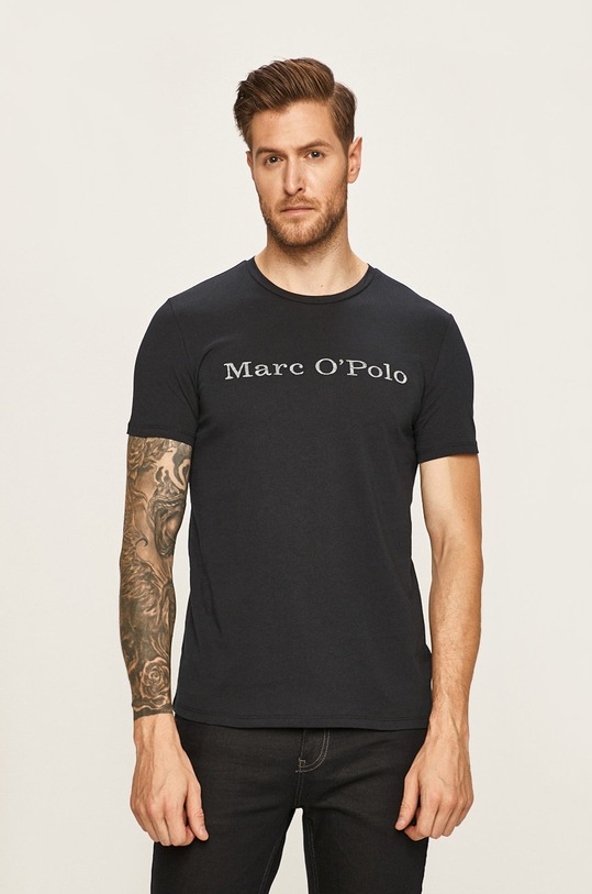 Marc O'Polo - T-shirt nadruk granatowy B21222051230