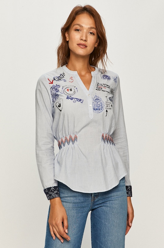 Desigual - Bluzka 20WWBW31 regular niebieski 20WWBW31
