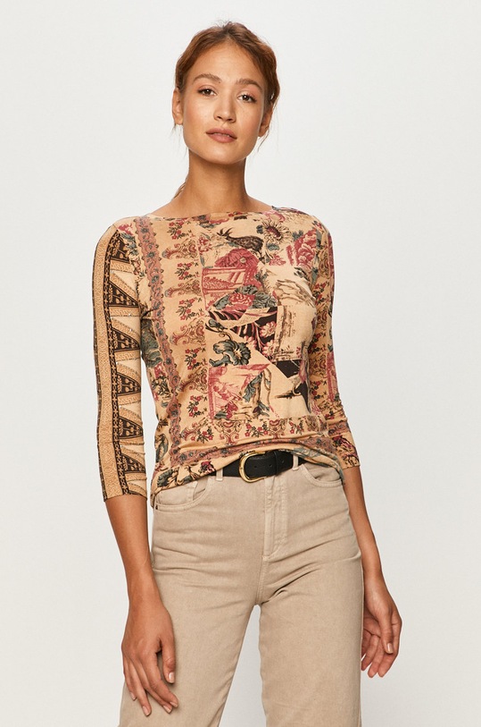 Desigual - Longsleeve cu modele multicolor 20WWTKC8