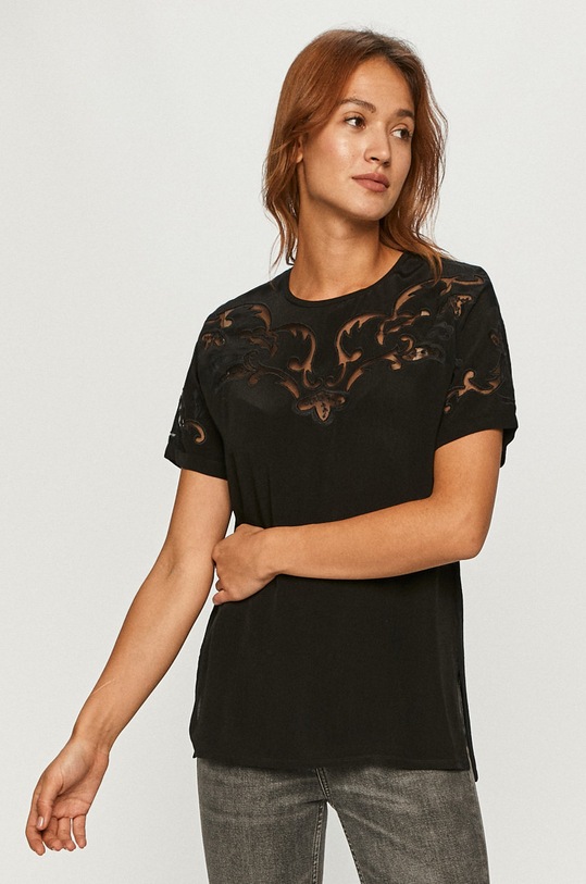 Desigual - T-shirt 20WWBW16 aplikacja czarny 20WWBW16