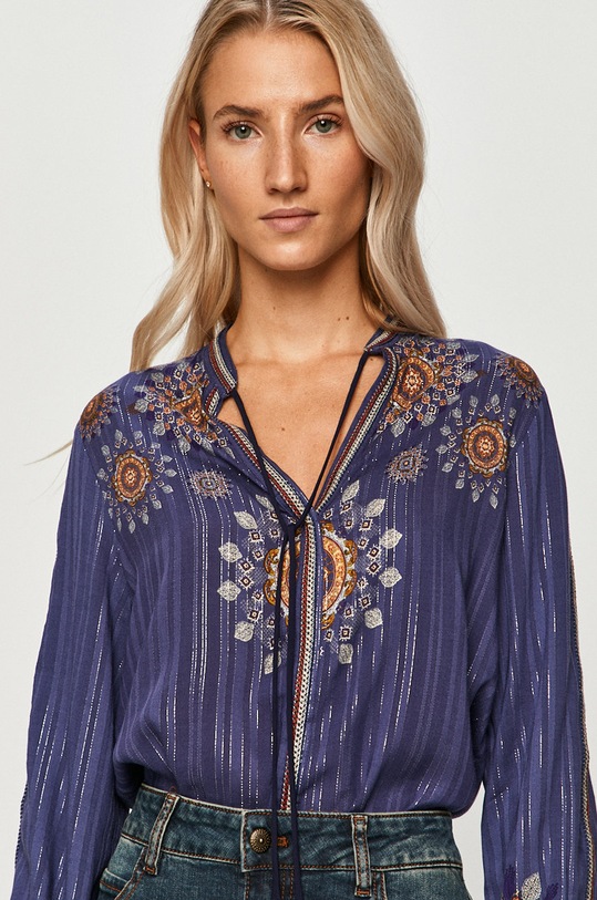 Desigual - Bluzka 20WWBW41 regular granatowy 20WWBW41