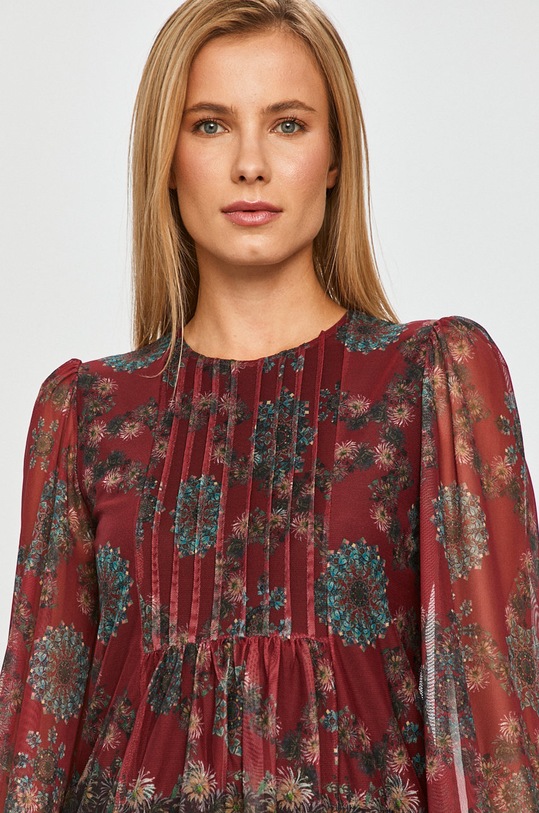 Desigual - Bluzka 20WWTKBW wzorzyste bordowy 20WWTKBW