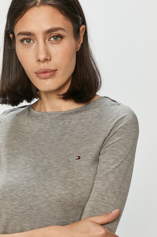Tommy Hilfiger - Longsleeve WW0WW29647 z elastanem szary WW0WW29647