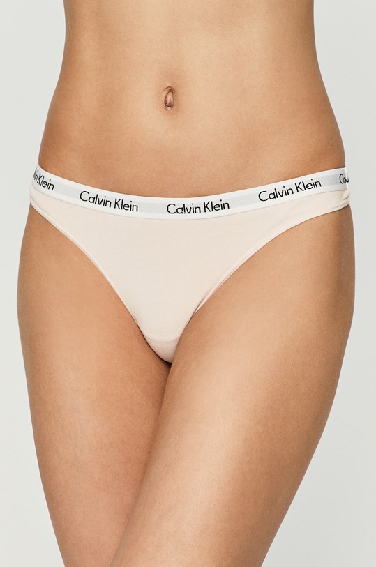 Calvin Klein Underwear - Stringi dzianina różowy 0000D1617A