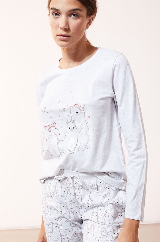 Etam - Komplet piżamowy 3-częściowy OANA 652308280 biały AW20