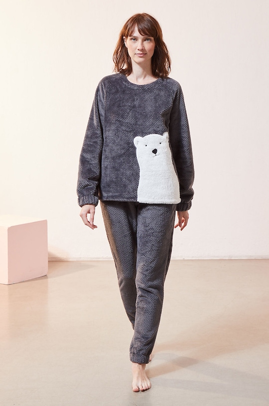 Etam - Spodnie piżamowe OXFORD 652311904 szary AW20