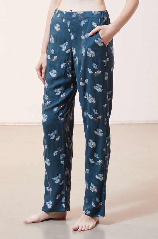 Etam - Spodnie piżamowe JUNE tkanina turkusowy 652312546