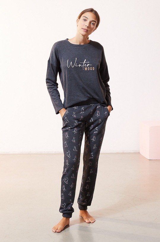 Etam - Longsleeve piżamowy OVIDE 652320504 szary AW20