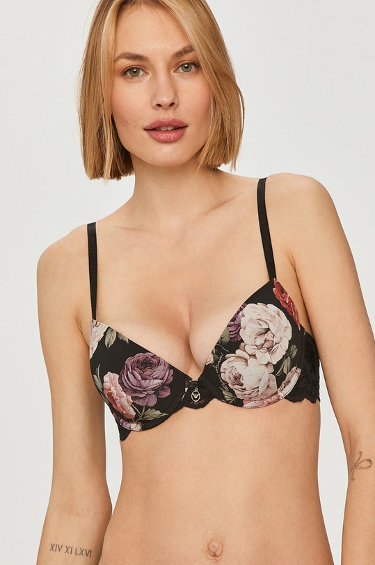 Emporio Armani - Podprsenka s kosticami čierna 164437.0A201