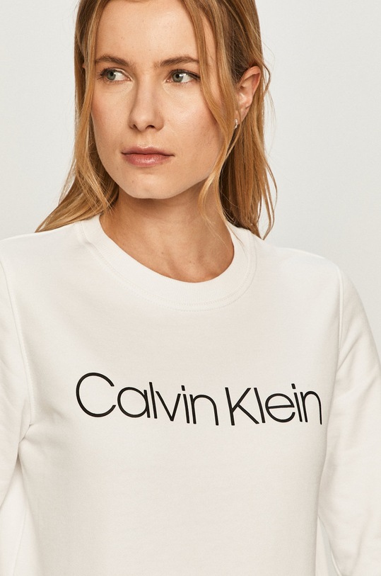 Calvin Klein - Bavlnená mikina biela K20K202157