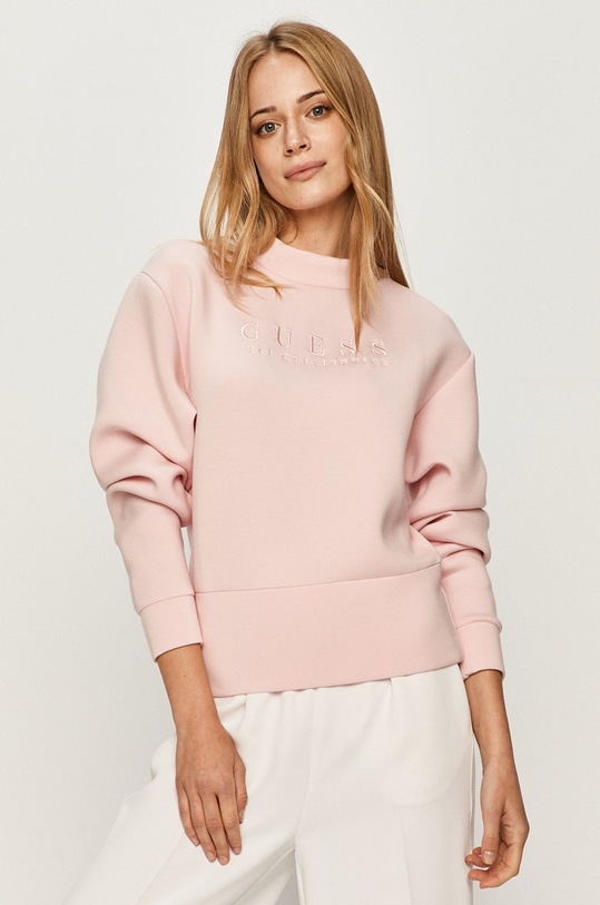 Guess Jeans - Bluza aplikacja różowy W0YQ40.K7UW0