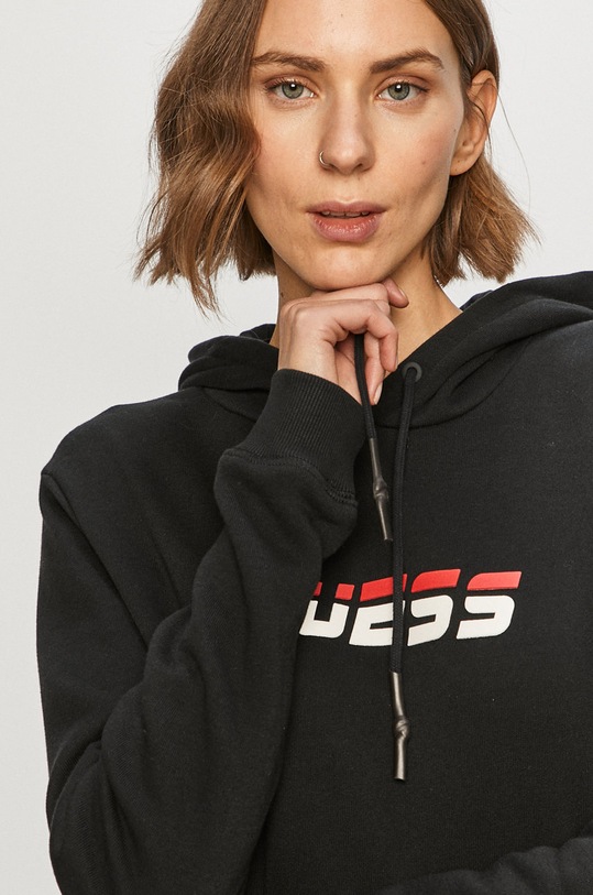 Guess - Hanorac de bumbac negru O0BA0L.KABT0