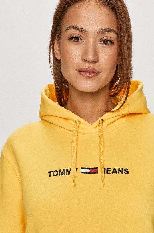 Tommy Jeans - Mikina s kapucí žlutá DW0DW08972