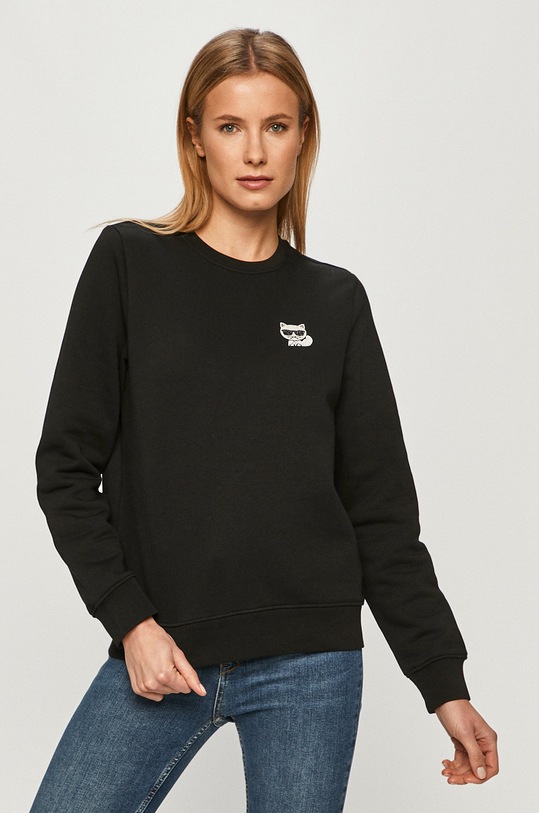 Karl Lagerfeld - Mikina bez kapuce černá 206W1814