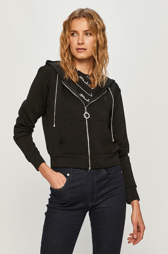 Guess Jeans - Mikina s kapucí černá W0YQ73.K7UW0