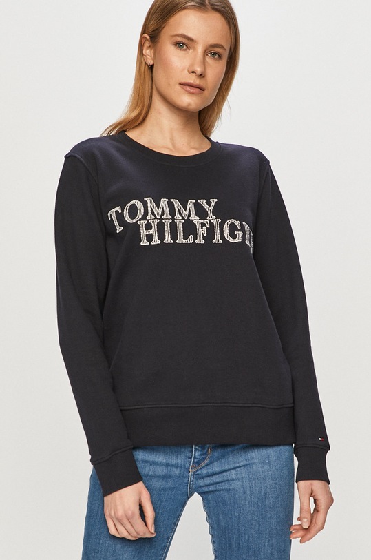 Tommy Hilfiger - Mikina bez kapucne tmavomodrá WW0WW28362