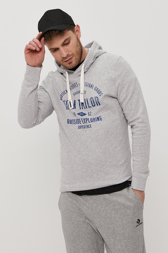 Tom Tailor Denim - Mikina s kapucí šedá 1020918