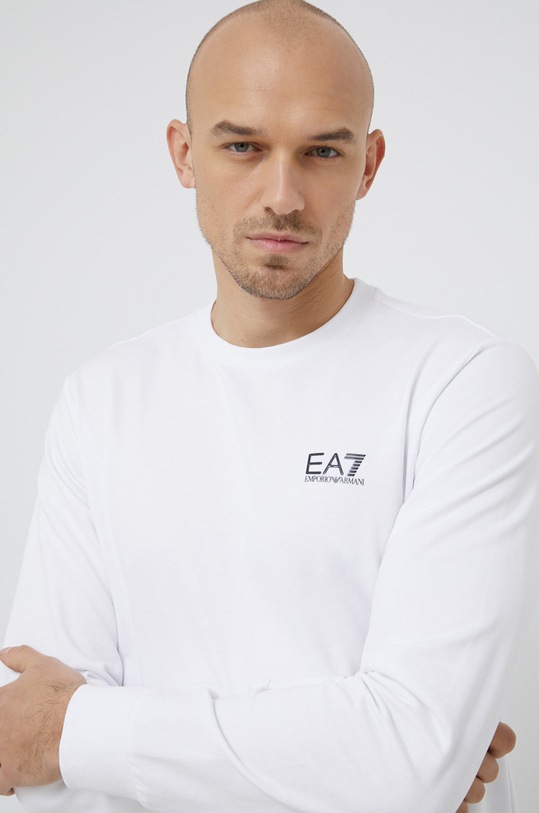 EA7 Emporio Armani - Tričko s dlhým rukávom bavlna biela 8NPM52.PJ05Z