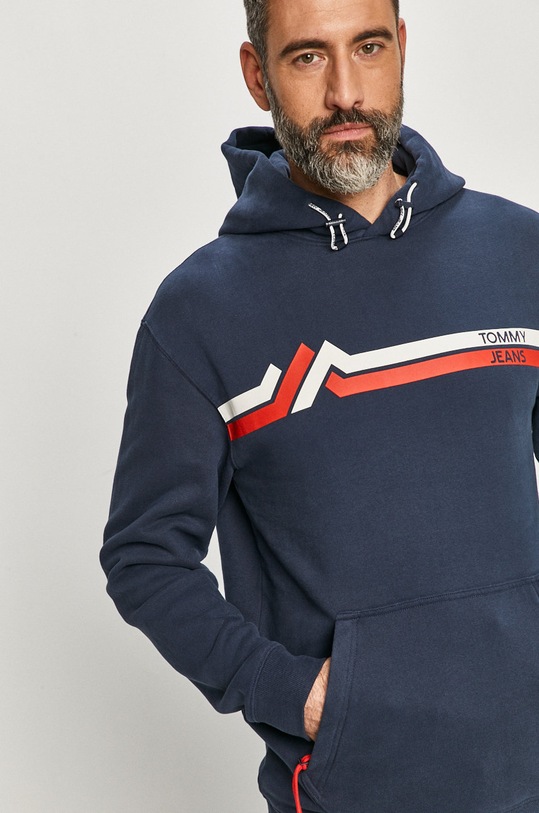 Tommy Jeans - Bluzka bawełniana DM0DM09505 nadruk granatowy DM0DM09505