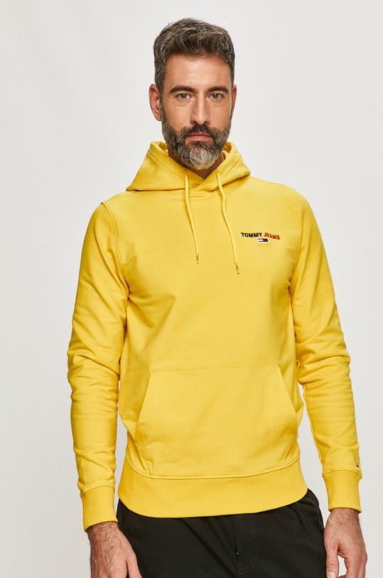Tommy Jeans - Bluza DM0DM08730 z elastanem żółty DM0DM08730