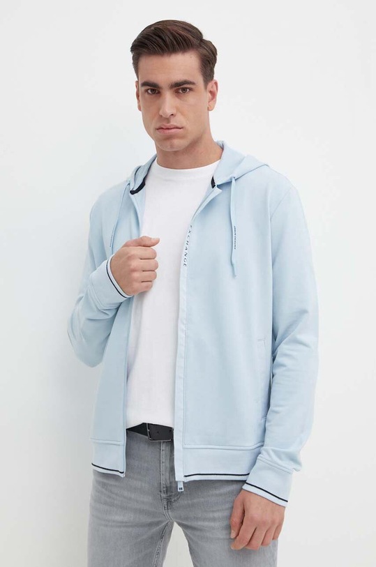 Armani Exchange bluza z kapturem niebieski 8NZM82.ZJH3Z