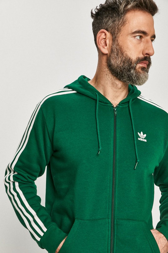 adidas Originals - Hanorac de bumbac GD9946 imprimeu verde GD9946