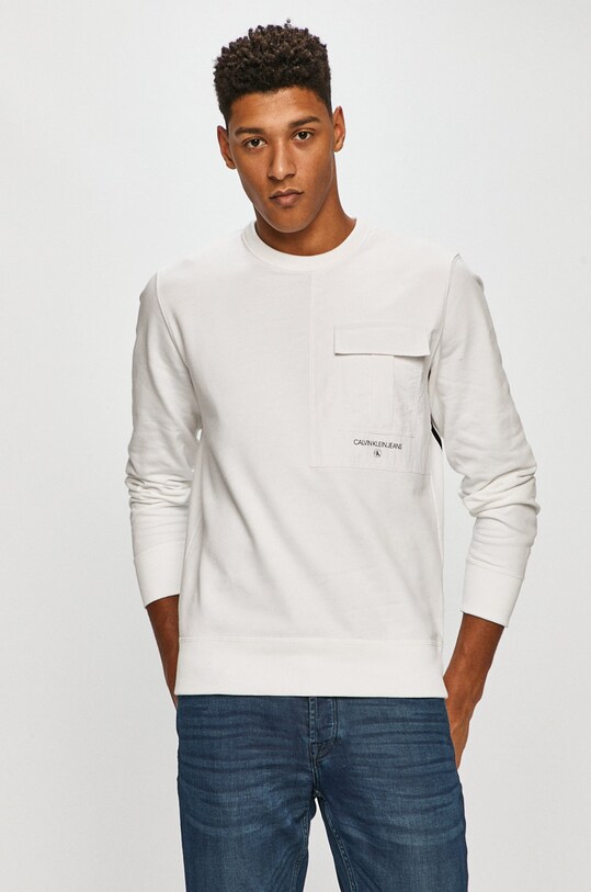 Oblečenie Calvin Klein Jeans - Mikina J30J316684 biela