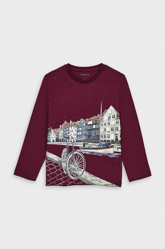 Mayoral - Longsleeve copii 92-134 cm print burgundia 4042.5D.MINI