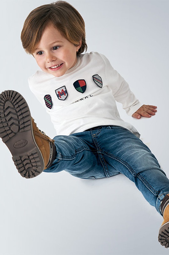 Mayoral - Longsleeve copii 92-134 cm imprimeu alb 4045.5E.MINI