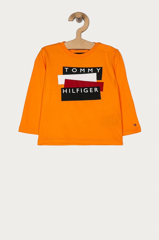 Tommy Hilfiger - Longsleeve dziecięcy 74-176 cm nadruk pomarańczowy KB0KB05977
