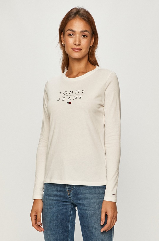 Tommy Jeans - Longsleeve DW0DW08667 nadruk biały DW0DW08667