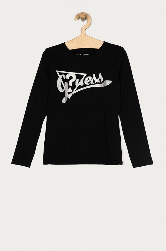 Guess Jeans - Дитячий лонгслів 116-176 cm з еластаном чорний J0YI00.K6YW0