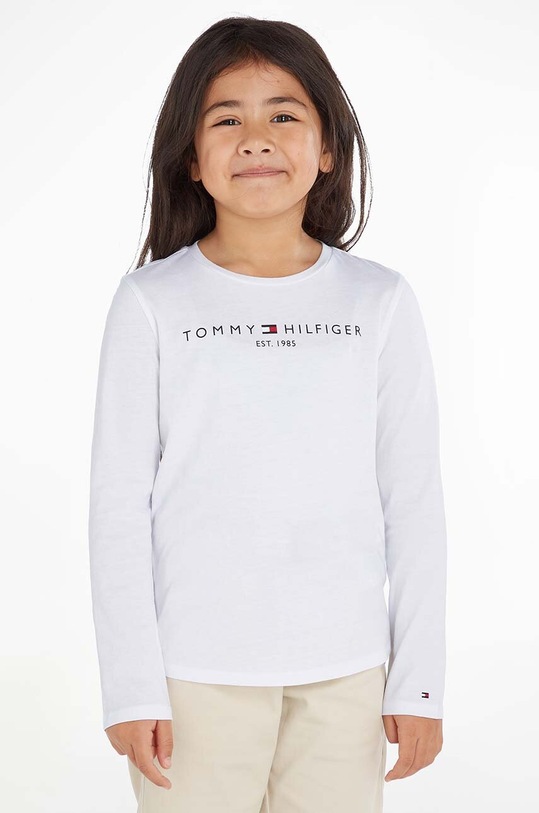 Tommy Hilfiger - Longsleeve dziecięcy 128-176 cm nadruk biały KG0KG05247
