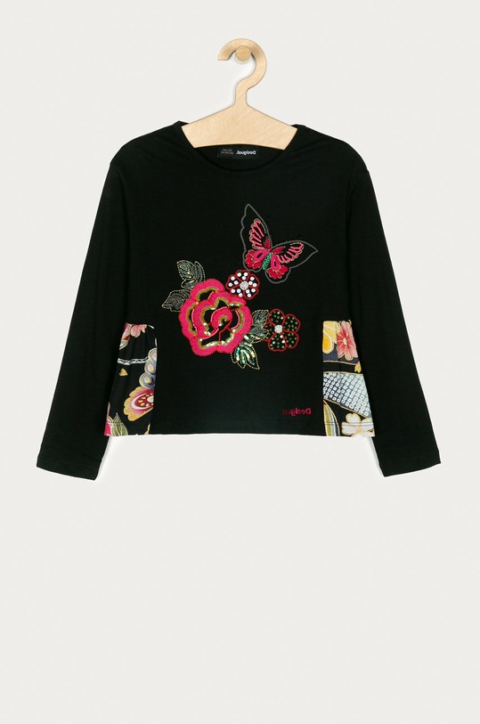 Desigual - Longsleeve copii 104-164 cm imprimeu negru 20WGTK36