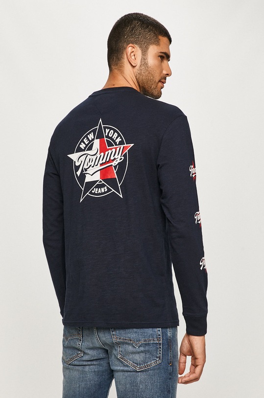 Tommy Jeans - Tričko s dlhým rukávom potlač tmavomodrá DM0DM08356
