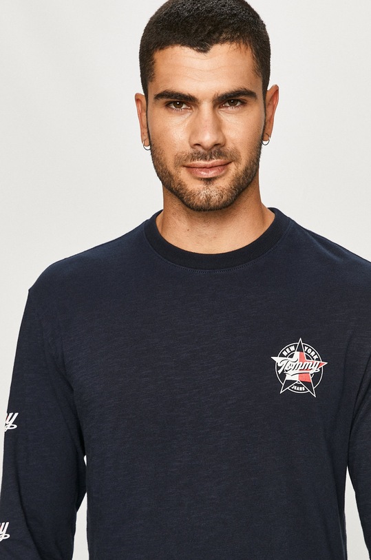 Tommy Jeans - Tričko s dlhým rukávom tmavomodrá DM0DM08356
