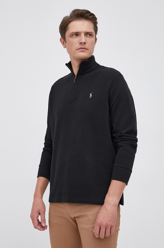 Polo Ralph Lauren Pulover de bumbac fixat negru 710671929001