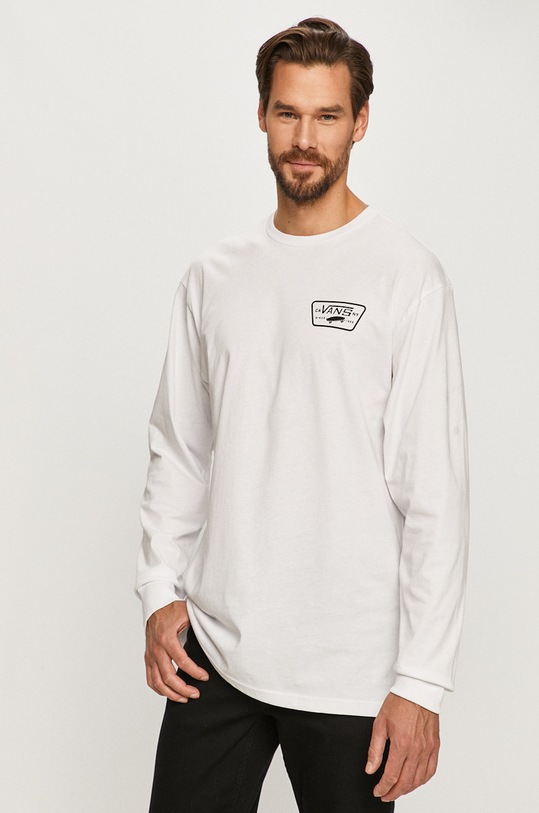 Vans - Longsleeve print alb VN0A2XCMYB21
