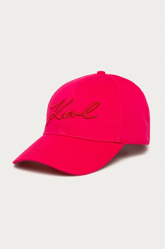 Karl Lagerfeld - Șapcă bumbac roz 205W3405