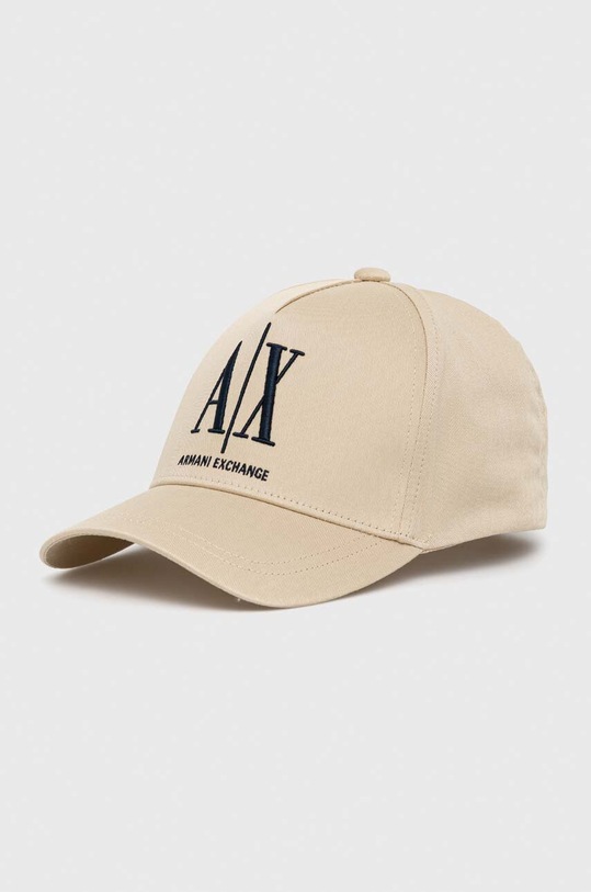 Bavlněná baseballová čepice Armani Exchange bavlna béžová 954047.CC811