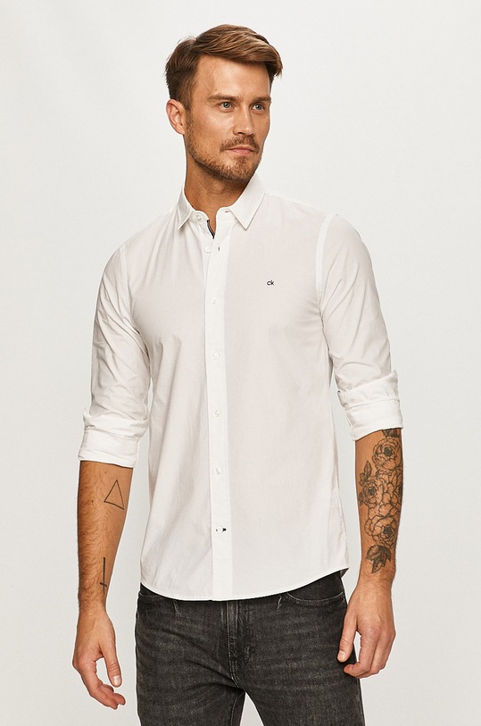 Calvin Klein - Риза вталена бял K10K105984