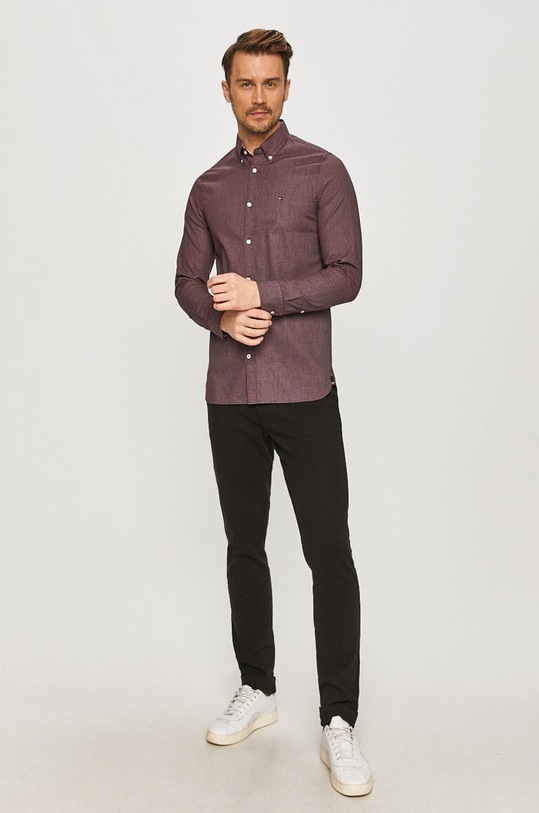 Odzież Tommy Hilfiger - Koszula bawełniana MW0MW15018 czerwony