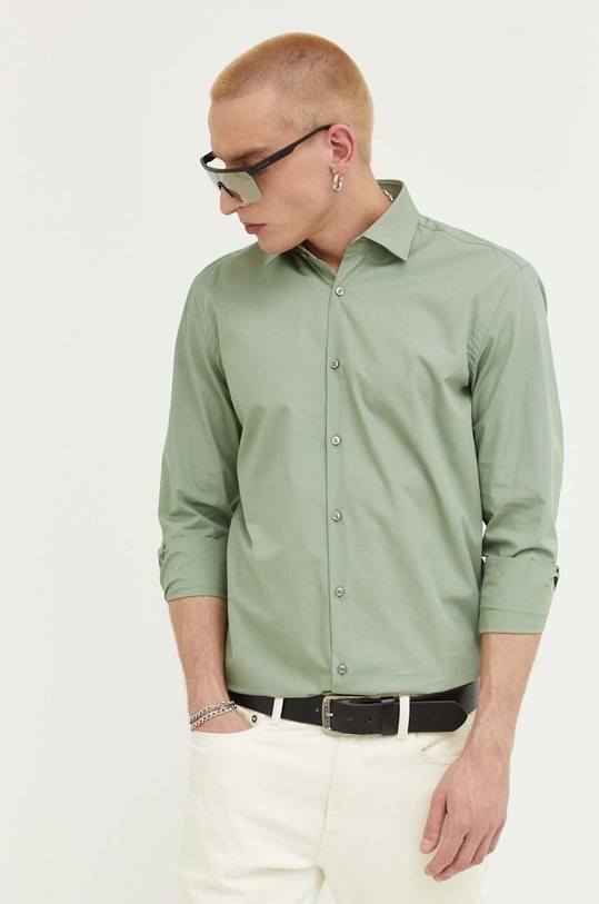 Πουκάμισο HUGO Kenno slim πράσινο 50289499